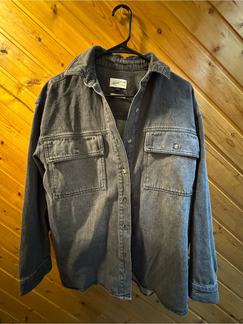 Universal Thread Washed Charcoal Denim Jacket (oversized fit)